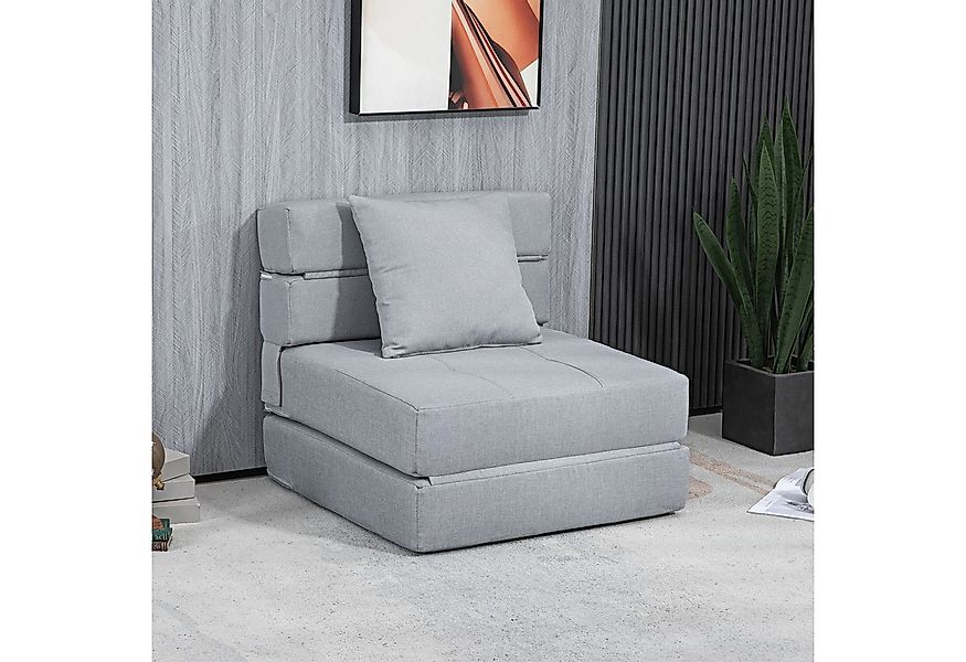 HOMCOM Sessel Einzelsofa mit Kissen, Klappsessel, 2-in-1 Design (Schlafsess günstig online kaufen