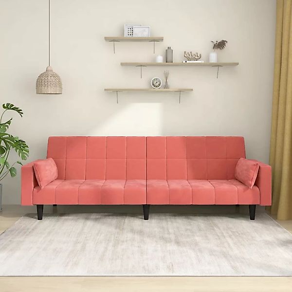 Vidaxl Schlafsofa 2-sitzer Mit 2 Kissen Rosa Samt günstig online kaufen