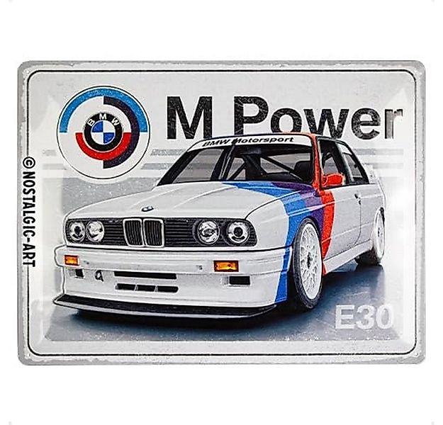 BMW Schlüsselanhänger BMW Motorsport Blechpostkarte E30 10x14 cm Vintage Gr günstig online kaufen