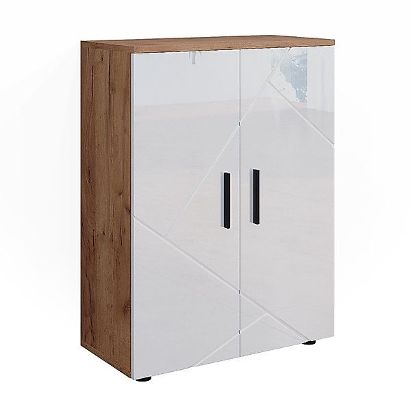 Vicco Midischrank Irma, Goldkraft Eiche/Weiß Hochglanz, günstig online kaufen