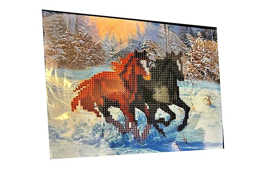 LA CUTE Malen nach Zahlen 5d Diamond Painting Pferde + Staffelei Malen nach günstig online kaufen
