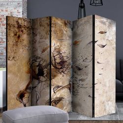 Paravent Raumteiler Mehrfarbig Naturtöne Sonnenblumen Motiv günstig online kaufen