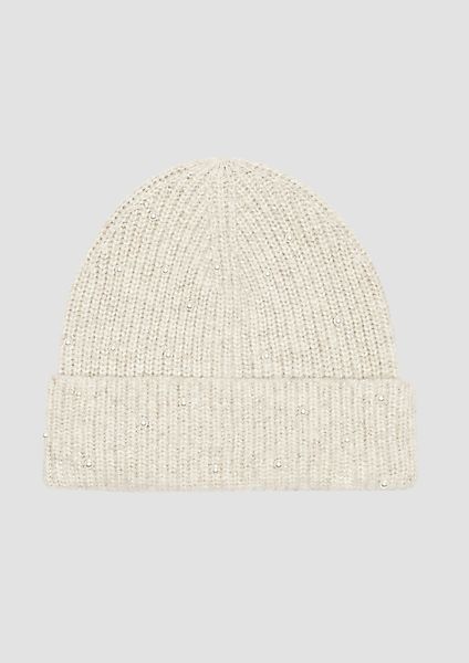s.Oliver Strickmütze Gestrickte Beanie mit Schmuckperlen günstig online kaufen