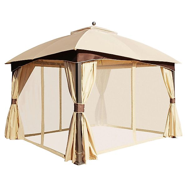 Outsunny Pavillon khaki Metall B/H/L: ca. 328x333x395 cm günstig online kaufen