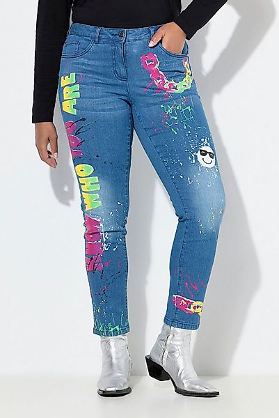 Angel of Style Röhrenjeans Skinny-Jeans Slim Fit Used Look Neon Prints günstig online kaufen