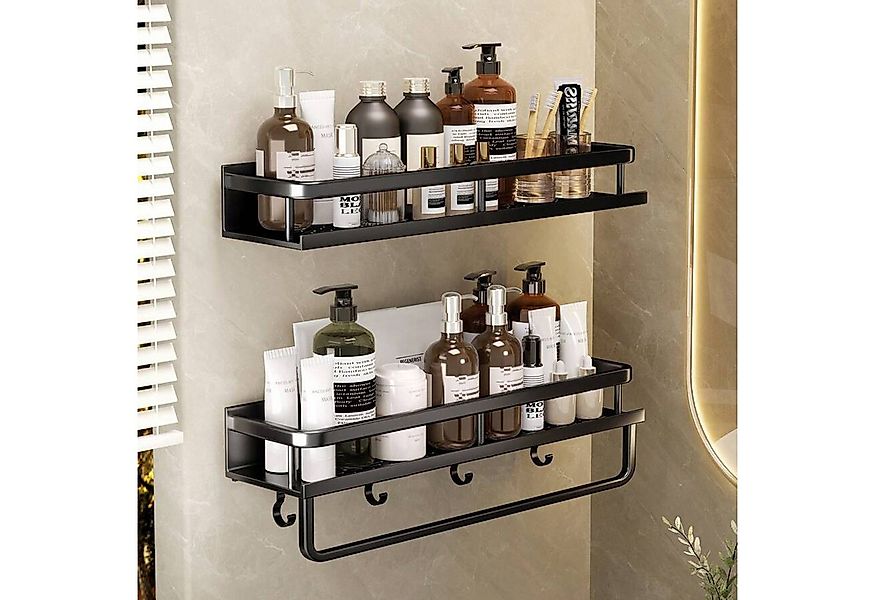 ibettertec Duschregal Duschablage ohne Bohren-2 Stück Duschkorb mit Handtuc günstig online kaufen