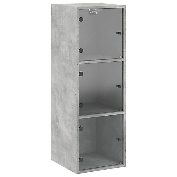 vidaXL Glashängeschrank Wandschrank mit Glastüren Betongrau günstig online kaufen