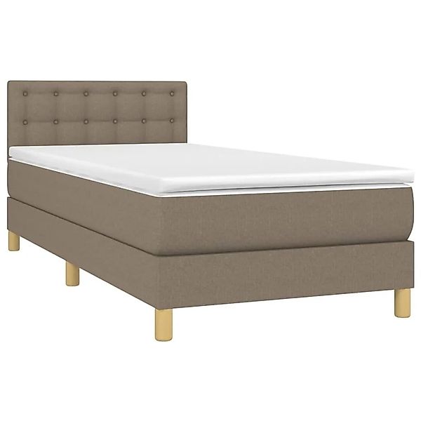 vidaXL Boxspringbett mit Matratze & LED Taupe 80x200 cm Stoff 3133993 günstig online kaufen