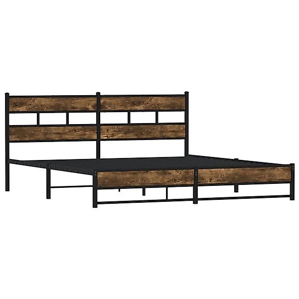 vidaXL Metallbett ohne Matratze Räuchereiche 180x200 cm 3308486 günstig online kaufen