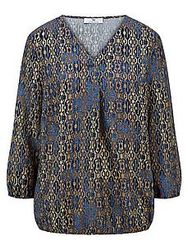 Bluse V-Ausschnitt Peter Hahn blau günstig online kaufen