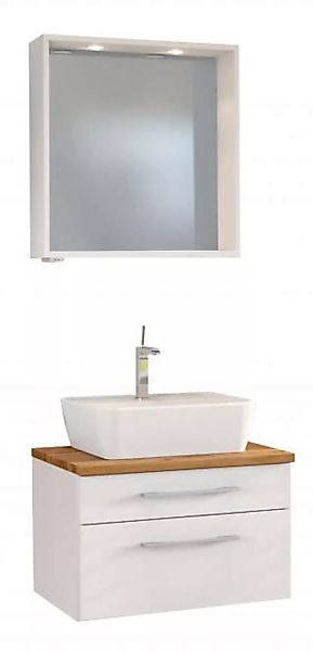 Waschtisch-Set 60 inkl Spiegelpaneel Davos von Held Möbel Weiß günstig online kaufen
