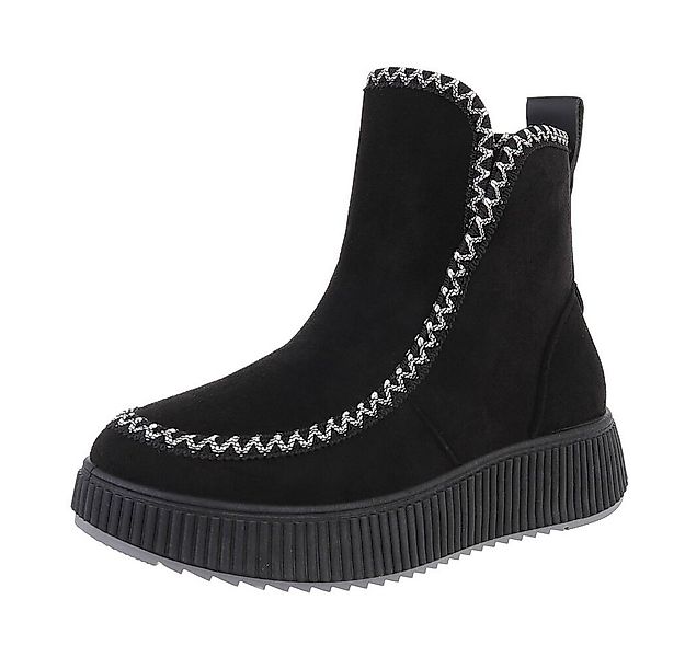 Ital-Design Damen Freizeit Plateaustiefelette (87214680) Flach Plateaustief günstig online kaufen