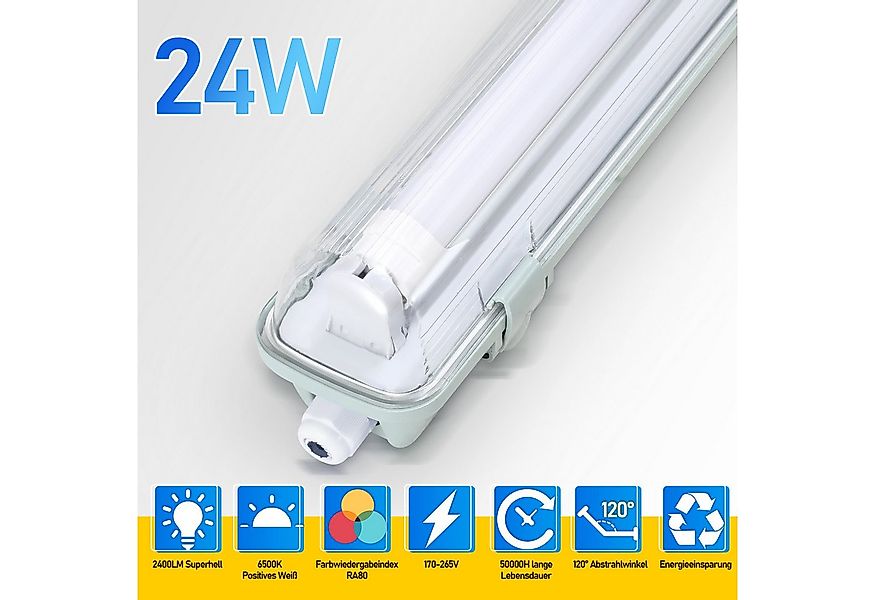 Clanmacy Außen-Deckenleuchte LED Feuchtraumleuchte Wannenleuchte Wannenleuc günstig online kaufen