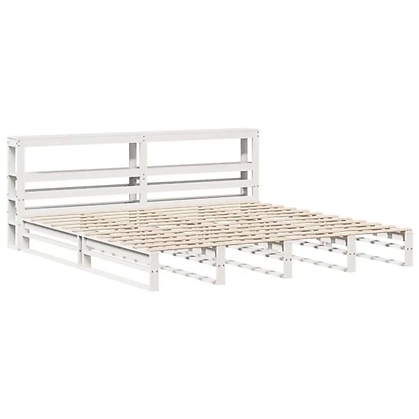 vidaXL Massivholzbett ohne Matratze Weiß 200x200 cm Kiefernholz 3306508 günstig online kaufen