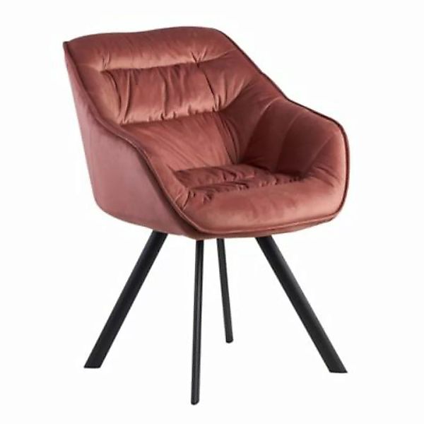 FineBuy Esszimmerstuhl Samt 37 x 47 cm Sitzfläche rosa günstig online kaufen