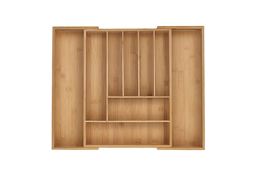 relaxdays Besteckkasten Ausziehbarer Besteckkasten aus Bambus, 43 cm günstig online kaufen