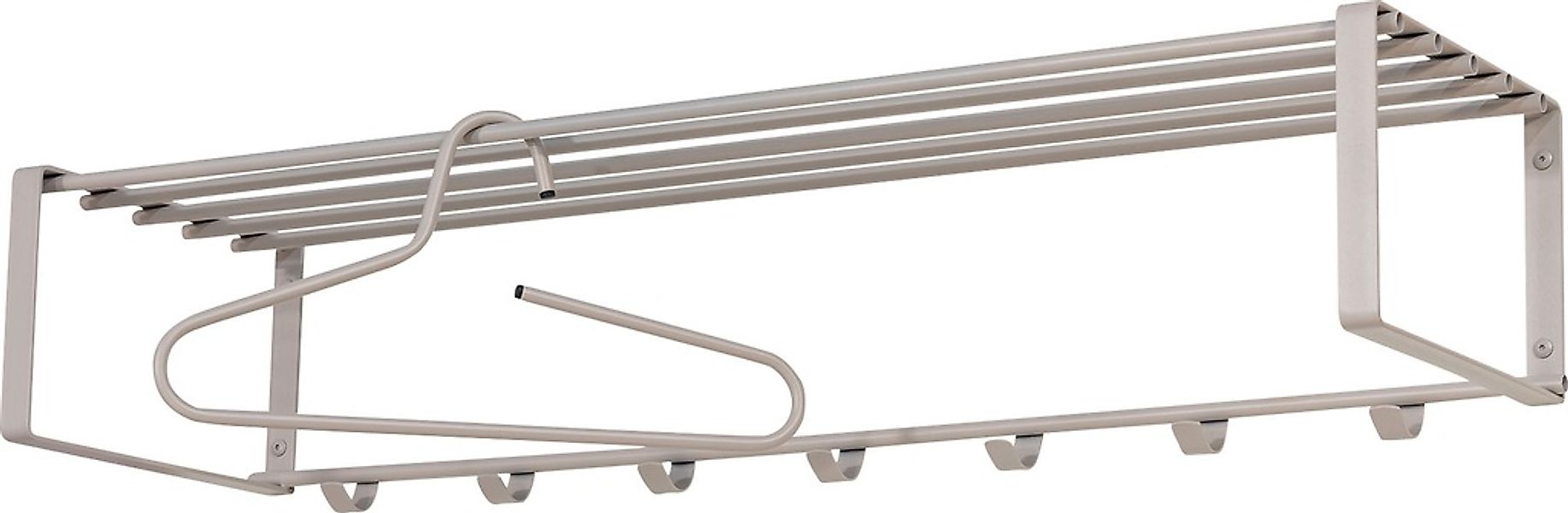 Spinder Design Garderobenleiste "REX" Wandgarderobe aus Stahl mit Hutablage günstig online kaufen