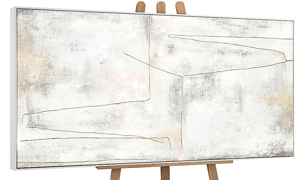 YS-Art Gemälde Goldene Schleife, Abstraktion, Abstraktes günstig online kaufen