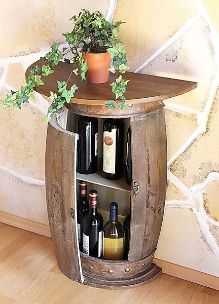 DanDiBo Weinregal Wandtisch Tisch Weinfass 0373-R Braun Schrank Fass 73 cm günstig online kaufen
