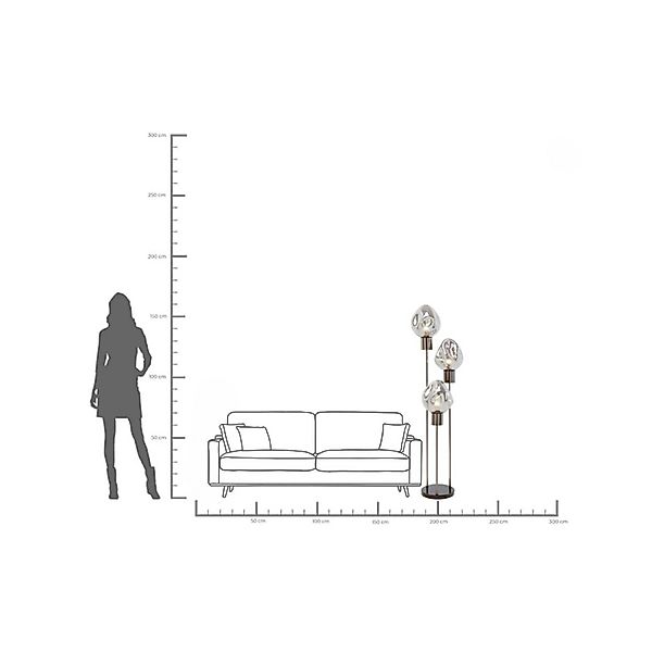 KARE Stehleuchte Supernova, rauchgrau, Glas, 160 cm, E27 günstig online kaufen