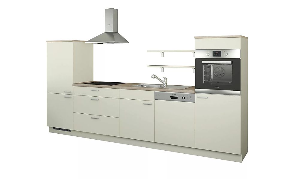 Küchenzeile ohne Elektrogeräte - creme - 330 cm - Küchen > Küchenblöcke ohn günstig online kaufen