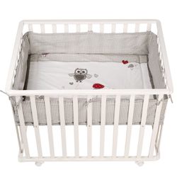 roba Laufgitter "Adam & Eule, weiß, 75x100 cm" bis 15 kg mit Stoffeinlage; günstig online kaufen
