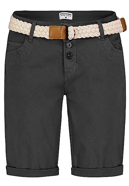 Stitch & Soul Bermudas Mit Gürtel und doppelten Gesäßtaschen Bermuda-Chino günstig online kaufen