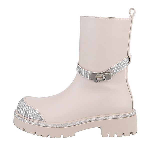 Ital-Design Damen Freizeit Plateaustiefelette Blockabsatz Plateaustiefelett günstig online kaufen