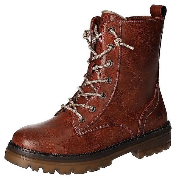 Mustang Shoes Schnürboots, Stiefelette, Blockabsatz, mit praktischem Reißve günstig online kaufen
