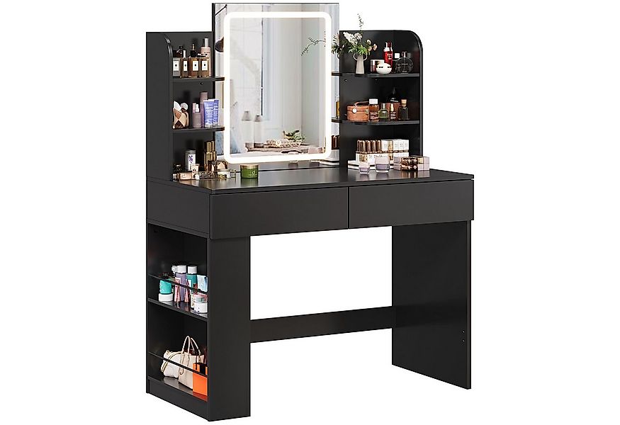 Furnicopia Schminktisch 90/110 cm, LED-Beleuchtung mit einstellbarer Hellig günstig online kaufen