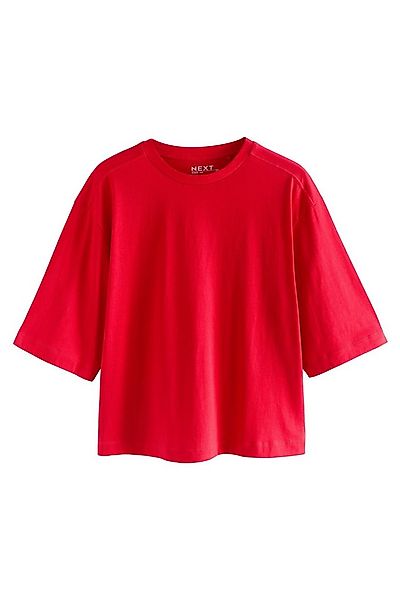 Next T-Shirt Kastiges Relaxed Fit T-Shirt mit halblangen Ärmeln (1-tlg) günstig online kaufen