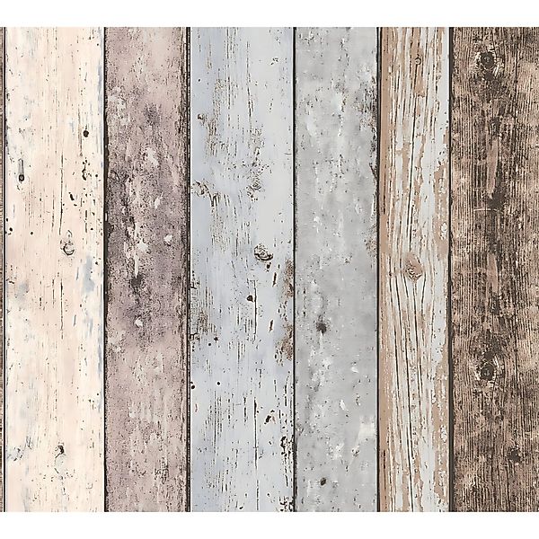 PROFHOME 855039-GU Holz Tapete Holzoptik Matt Braun Blau 0,53 m x 10,05 m 5 günstig online kaufen