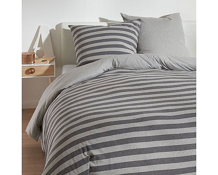 TRAUMSCHLAF Bettwäsche Melange-Stripe Stone, Jersey, 2 teilig, pflegeleicht günstig online kaufen