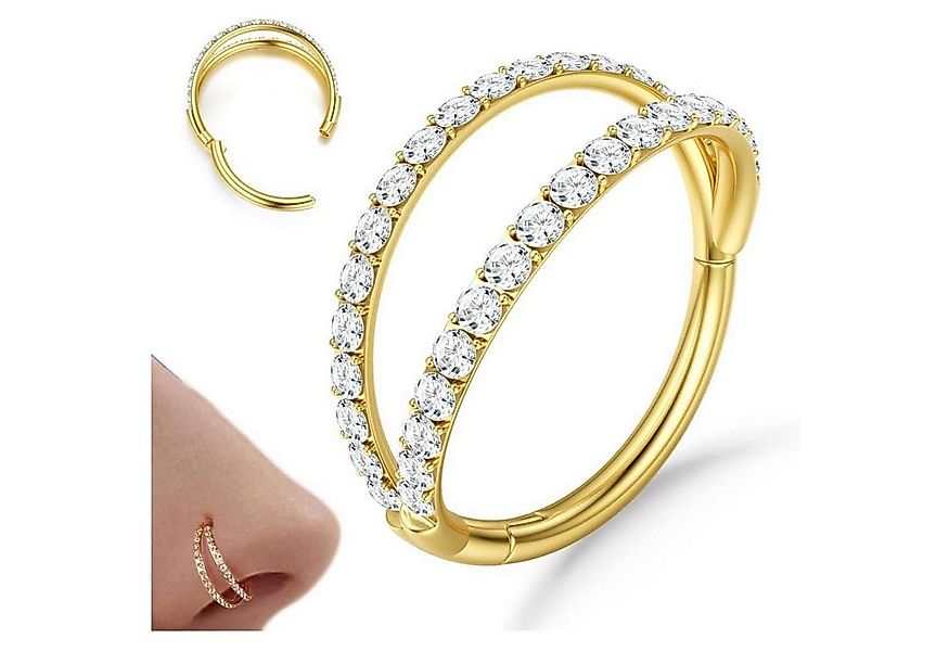 LuxusKollektion Nasenpiercing Nasenpiercing Ring CZ Nasenring Hoop 316L Chi günstig online kaufen