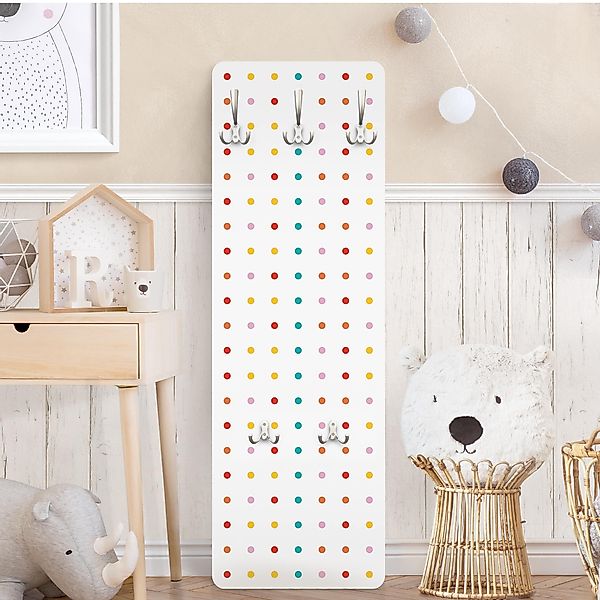 Wandgarderobe Holzpaneel No.UL748 Little Dots günstig online kaufen