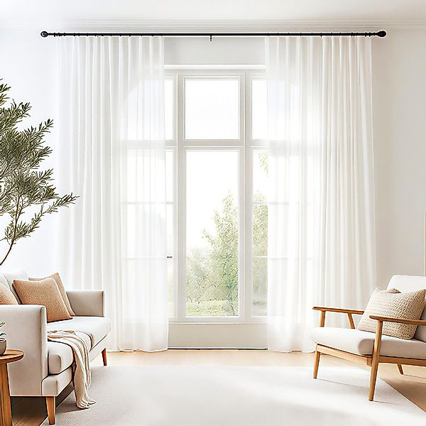 Simloveve Gardine Weiß Längsstreifen klassische Design günstig online kaufen
