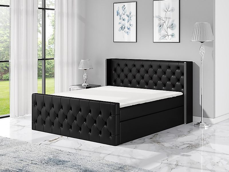 A&J MöbelLand GmbH Boxspringbett LUNA mit 2 Bettkästen, Bonell-Matratze und günstig online kaufen