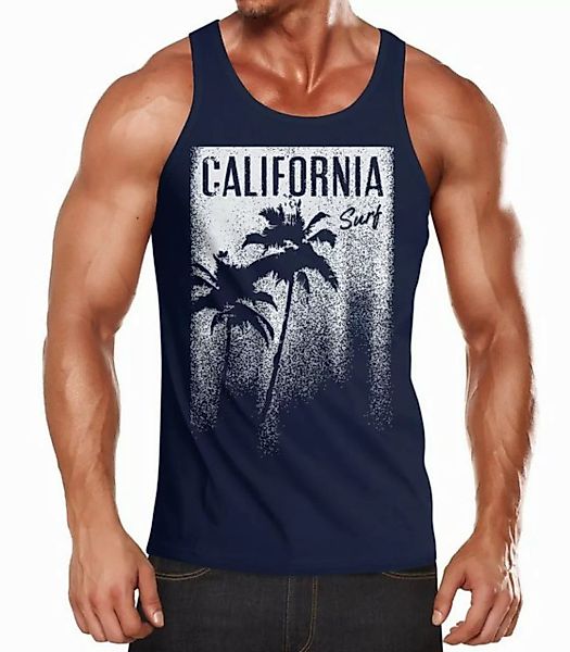 Neverless Tanktop Cooles Herren Tank-Top California Surf Palmen mit Print günstig online kaufen