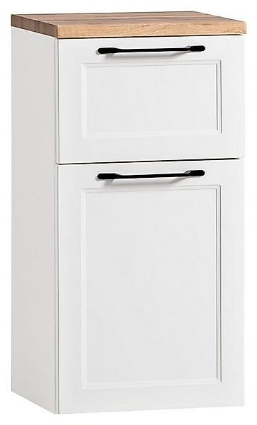 Unterschrank MERAN, Weiß, Wotaneiche Dekor, B 40 cm, T 35 cm, mit 1 Tür und günstig online kaufen