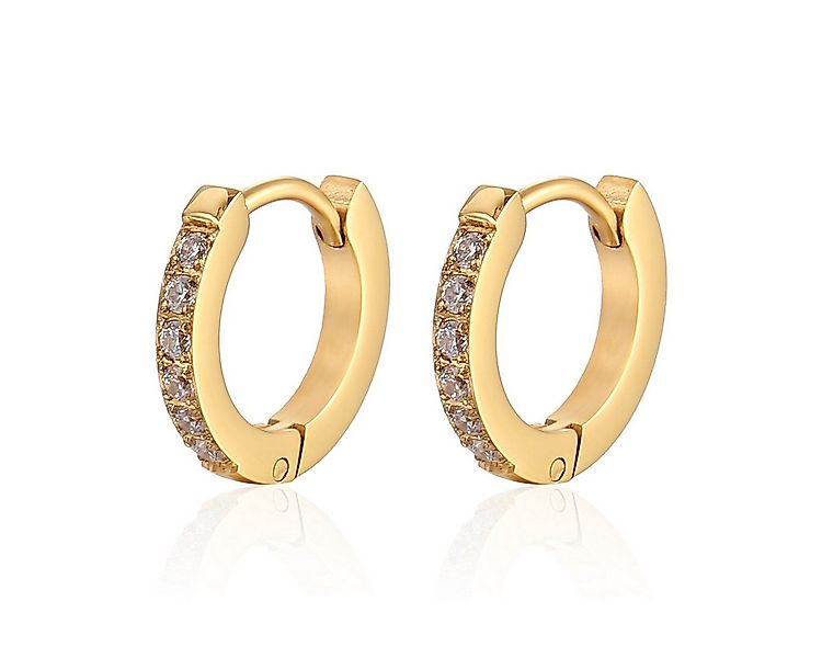 KARMA Paar Creolen Ohrringe Kristalle Gold Damenohrringe Kreolen Ohrschmuck günstig online kaufen