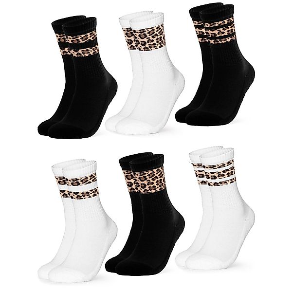 OCCULTO Tennissocken Damen Leoparden Muster Tennis Socken 6er Pack (Modell: günstig online kaufen
