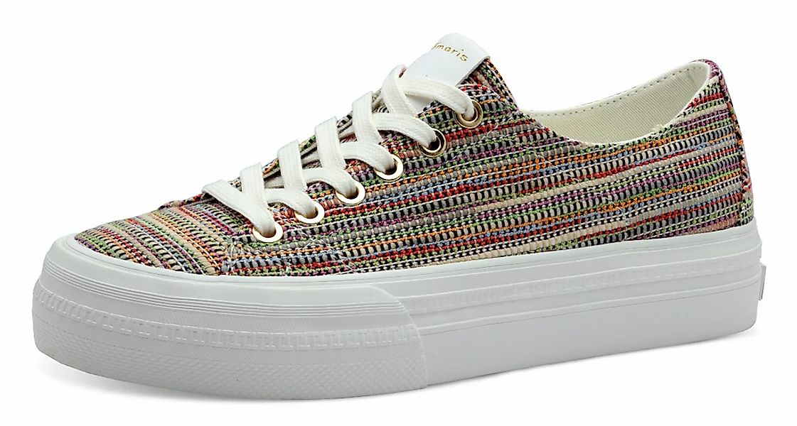 Tamaris Plateausneaker, Freizeitschuh, Halbschuh, Schnürschuh mit Logo an d günstig online kaufen
