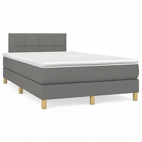 vidaXL Boxspringbett mit Matratze Dunkelgrau 120x200 cm Stoff1373286 günstig online kaufen
