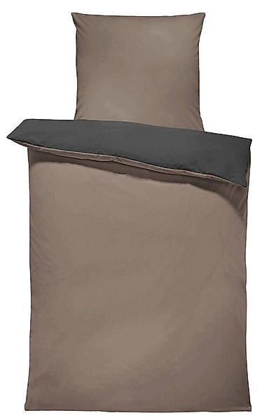 One Home Bettwäsche Doubleface, Mikrofaser, 2 teilig, taupe braun / anthraz günstig online kaufen