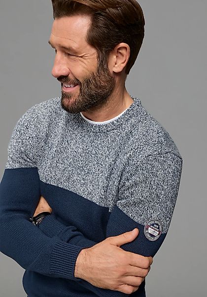 Mans World Rundhalspullover "Neue Kollektion Highlight melierter Look" aus günstig online kaufen