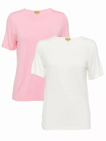 Sarah Kern T-Shirt Rundhalsshirt koerpernah (Set, 2er Pack) mit Logo-Sticke günstig online kaufen