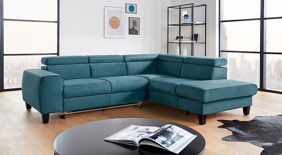 COTTA Ecksofa "Morven L-Form mit Kopfteilverstellung", wahlweise mit Bettfu günstig online kaufen