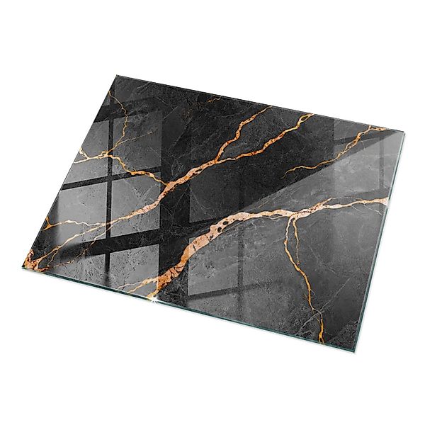 Tulup Tischplatte Marmormuster mit Adern Couchtisch Platte 120x80 cm Schwar günstig online kaufen