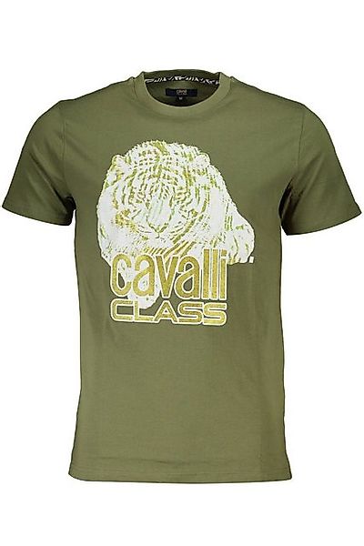 Cavalli Class T-Shirt Herren Kurzarm T-Shirt Grün mit Druck und günstig online kaufen