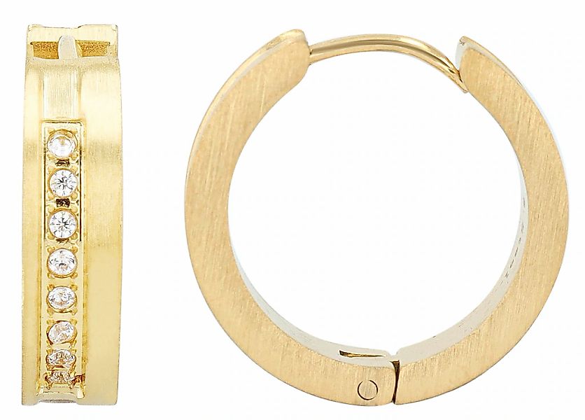 Adelia´s Klappcreolen "Damen Ohrringe – Klappcreole aus Edelstahl mit Stras günstig online kaufen